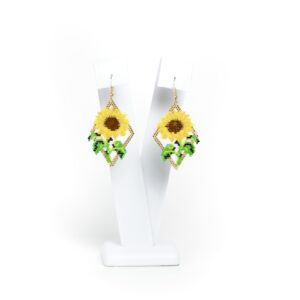 Sunflower Miyuki Seed Beads Earrings