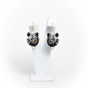 Black Bear Miyuki Seed Beads Earrings
