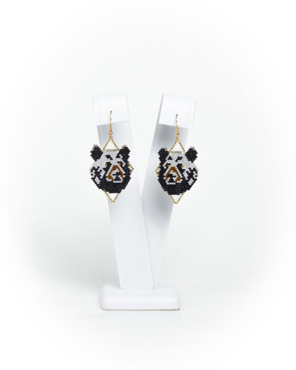 Black Bear Miyuki Seed Beads Earrings